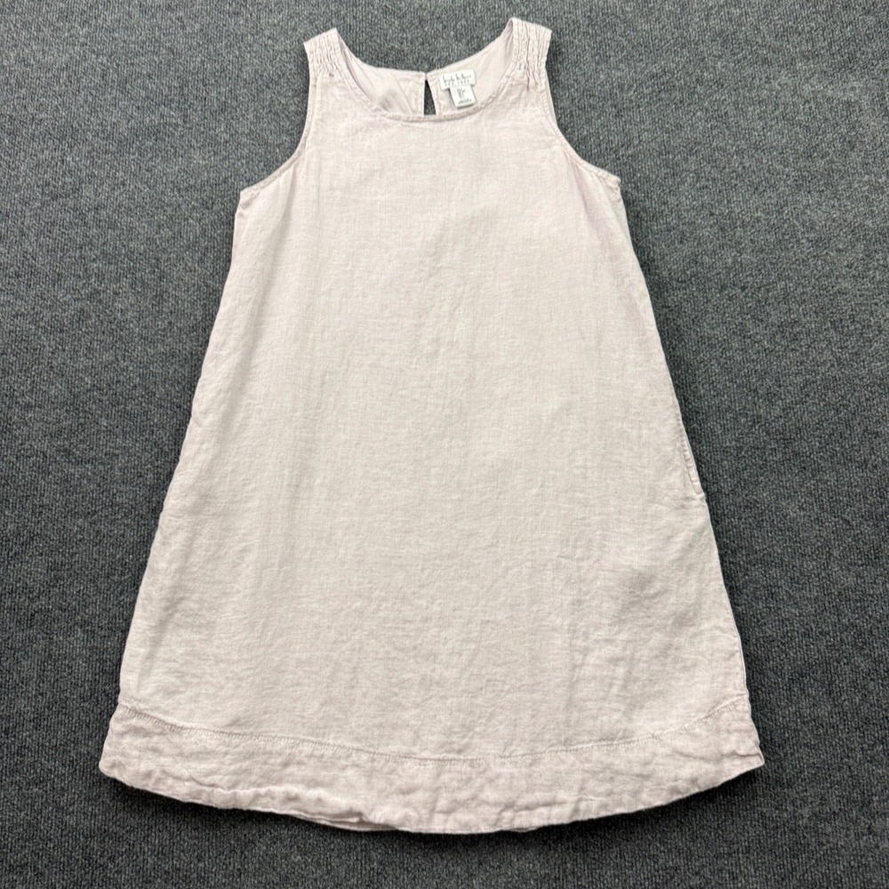 Nicole Miller Linen Shift Dress Small Lilac Smocked Sleeveless Mini Lagenlook